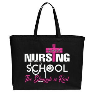 Funny Nursing School The Struggle Is Real Cotton Canvas Jumbo Tote