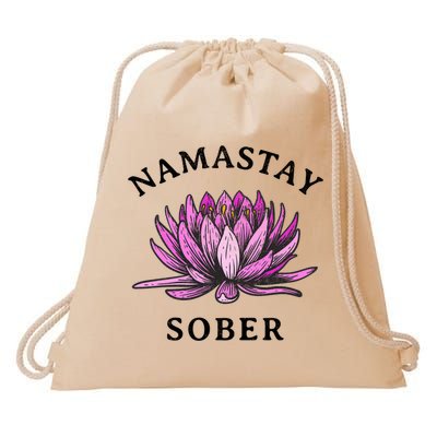 Funny Namastay Sober Na Aa 12 Step Recovery Funny Gift Drawstring Bag
