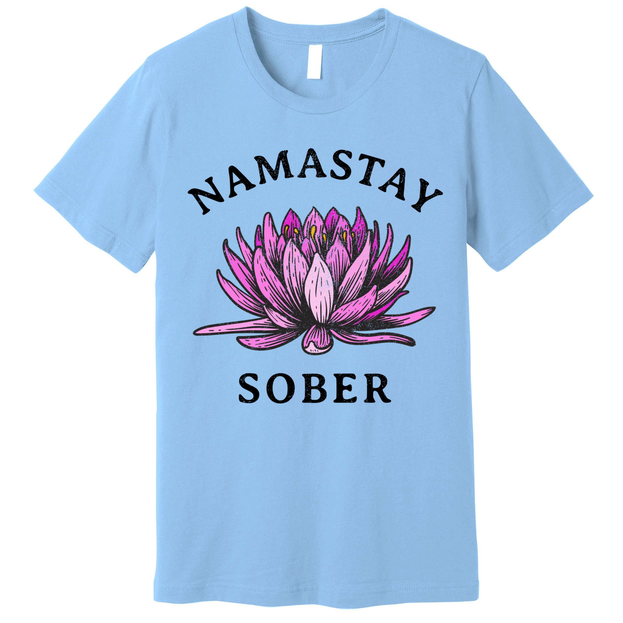 Funny Namastay Sober Na Aa 12 Step Recovery Funny Gift Premium T-Shirt