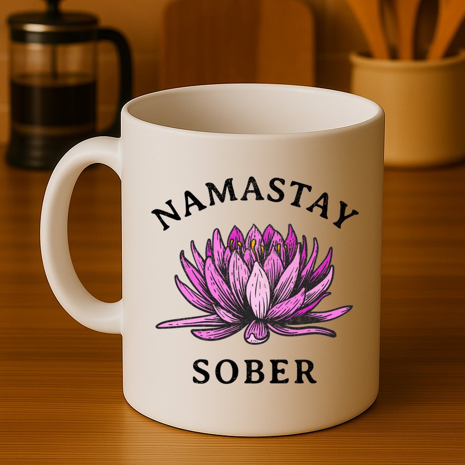 Funny Namastay Sober Na Aa 12 Step Recovery Funny Gift Mug