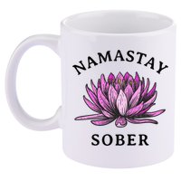 Funny Namastay Sober Na Aa 12 Step Recovery Funny Gift 11oz C Handle Ceramic Mug