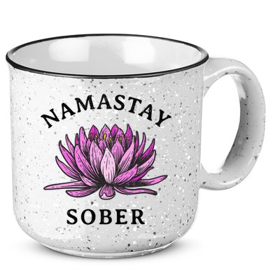 Funny Namastay Sober Na Aa 12 Step Recovery Funny Gift 15oz Campfire Ceramic Mug