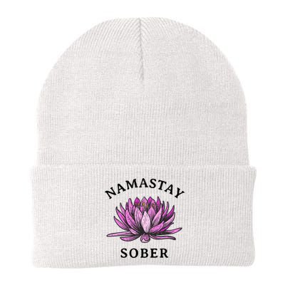 Funny Namastay Sober Na Aa 12 Step Recovery Funny Gift Beanie