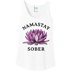 Funny Namastay Sober Na Aa 12 Step Recovery Funny Gift Ladies Essential Tank