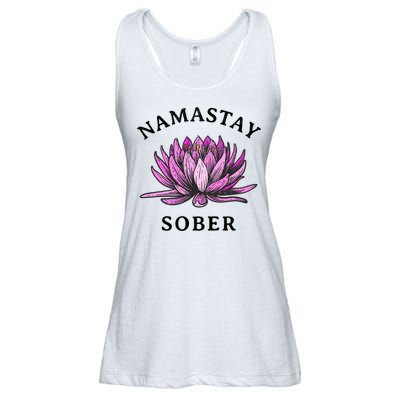 Funny Namastay Sober Na Aa 12 Step Recovery Funny Gift Ladies Essential Flowy Tank