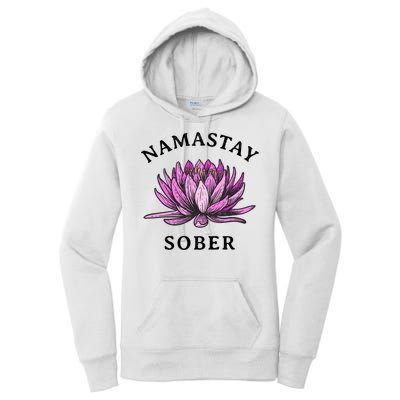 Funny Namastay Sober Na Aa 12 Step Recovery Funny Gift Women's Pullover Hoodie