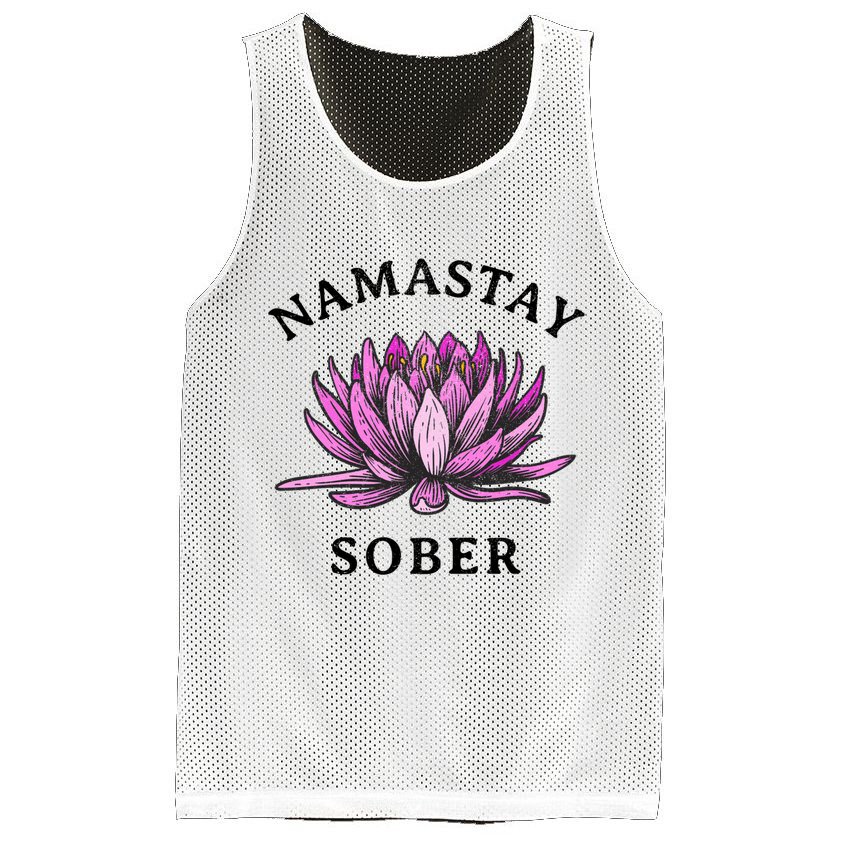 Funny Namastay Sober Na Aa 12 Step Recovery Funny Gift Mesh Reversible Basketball Jersey Tank