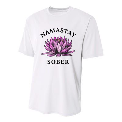 Funny Namastay Sober Na Aa 12 Step Recovery Funny Gift Youth Performance Sprint T-Shirt