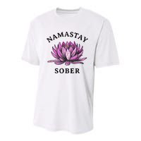 Funny Namastay Sober Na Aa 12 Step Recovery Funny Gift Youth Performance Sprint T-Shirt