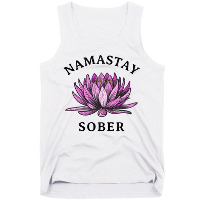 Funny Namastay Sober Na Aa 12 Step Recovery Funny Gift Tank Top