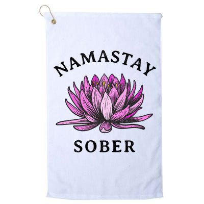 Funny Namastay Sober Na Aa 12 Step Recovery Funny Gift Golf Towel