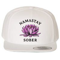 Funny Namastay Sober Na Aa 12 Step Recovery Funny Gift Wool Snapback Cap