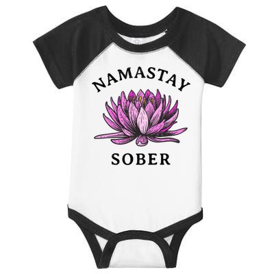 Funny Namastay Sober Na Aa 12 Step Recovery Funny Gift Infant Baby Jersey Bodysuit