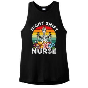 Funny Night Shift Nurse Skeleton Night Shift Nurse Ladies PosiCharge Tri-Blend Wicking Tank