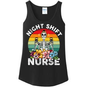 Funny Night Shift Nurse Skeleton Night Shift Nurse Ladies Essential Tank