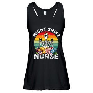 Funny Night Shift Nurse Skeleton Night Shift Nurse Ladies Essential Flowy Tank