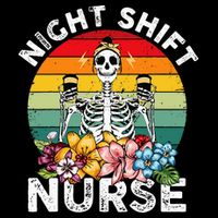 Funny Night Shift Nurse Skeleton Night Shift Nurse 16 in Basic Backpack