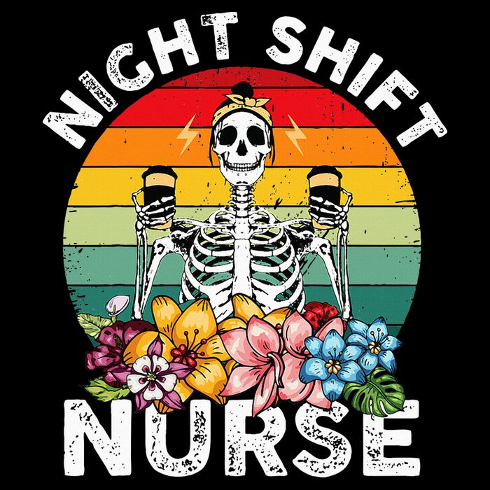 Funny Night Shift Nurse Skeleton Night Shift Nurse 16 in Basic Backpack