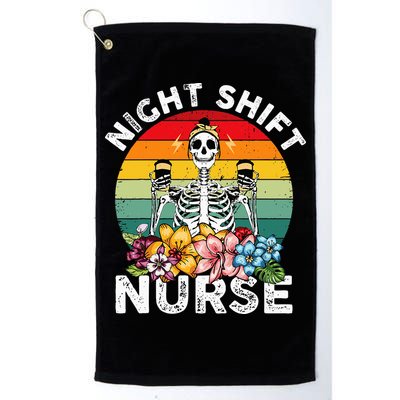 Funny Night Shift Nurse Skeleton Night Shift Nurse Golf Towel