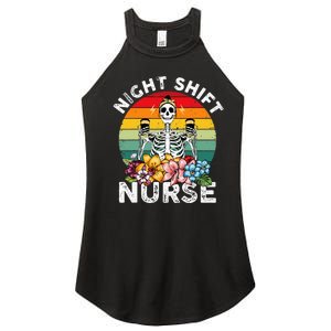 Funny Night Shift Nurse Skeleton Night Shift Nurse Women's Perfect Tri Rocker Tank