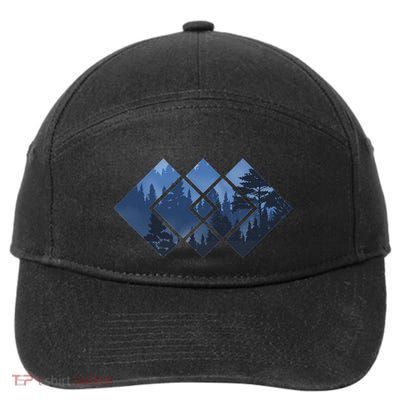 Forest Nature Square Minimalism 7-Panel Snapback Hat