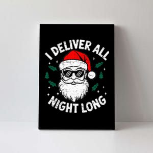 Funny Naughty Santa In Sunglasses I Deliver All Night Long Canvas