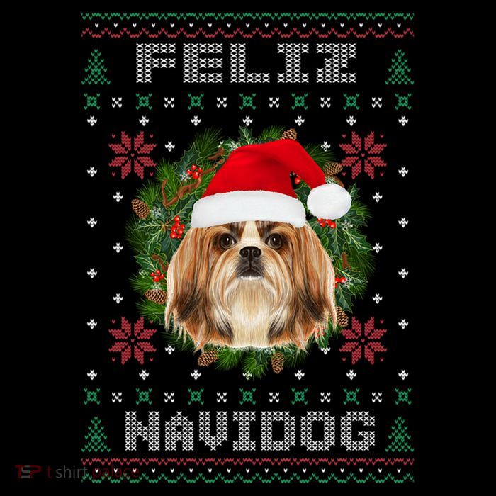 Feliz Navidog Shih Tzu Dog Funny Ugly Christmas Xmas Great Gift Flatbill Hat