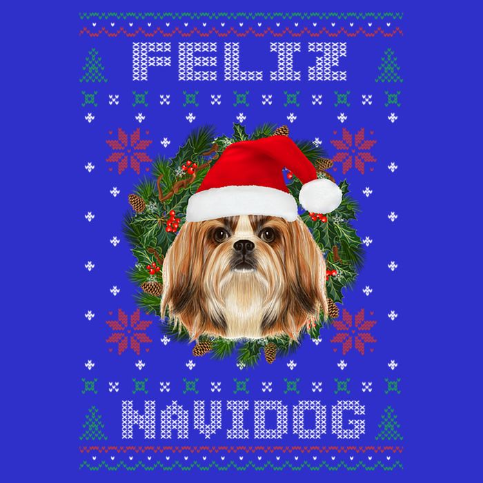 Feliz Navidog Shih Tzu Dog Funny Ugly Christmas Xmas Great Gift Stripe Pom Pom Beanie