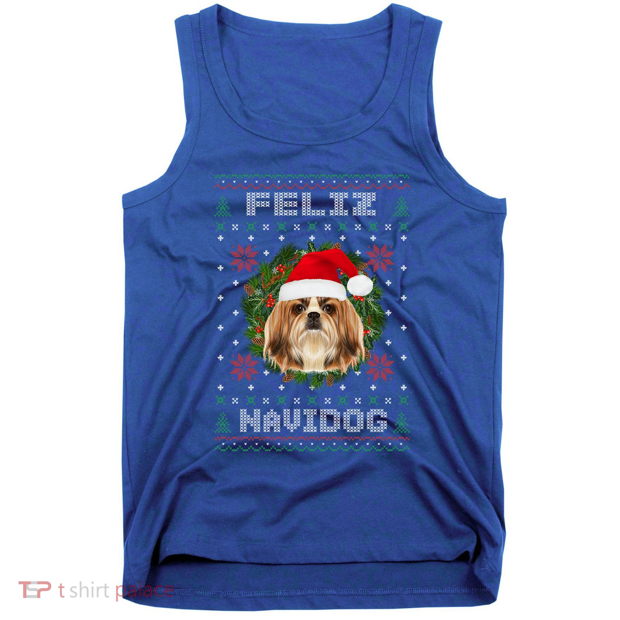 Feliz Navidog Shih Tzu Dog Funny Ugly Christmas Xmas Great Gift Tank Top