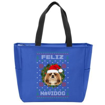Feliz Navidog Shih Tzu Dog Funny Ugly Christmas Xmas Great Gift Zip Tote Bag