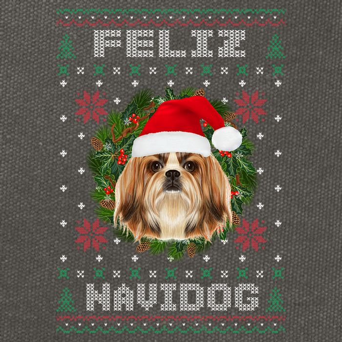 Feliz Navidog Shih Tzu Dog Funny Ugly Christmas Xmas Great Gift Cotton Canvas Backpack