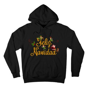 Feliz Navidad Spanish Christmas Elves Santa Hoodie