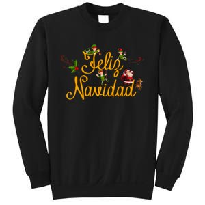 Feliz Navidad Spanish Christmas Elves Santa Sweatshirt