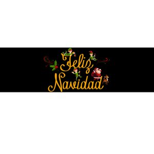 Feliz Navidad Spanish Christmas Elves Santa Bumper Sticker