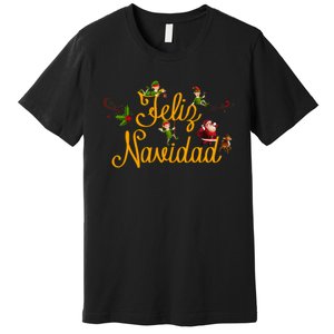 Feliz Navidad Spanish Christmas Elves Santa Premium T-Shirt