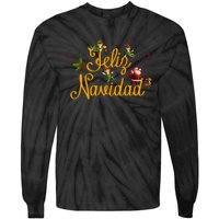 Feliz Navidad Spanish Christmas Elves Santa Tie-Dye Long Sleeve Shirt