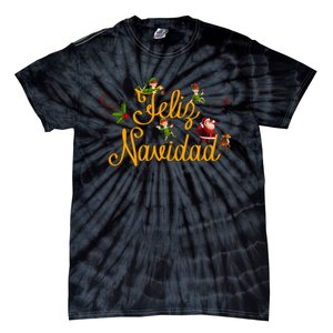 Feliz Navidad Spanish Christmas Elves Santa Tie-Dye T-Shirt