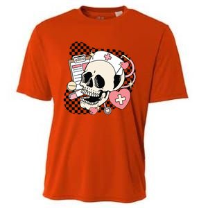 Funny Nurse Skeleton Cute Gift Cooling Performance Crew T-Shirt