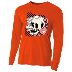 Funny Nurse Skeleton Cute Gift Cooling Performance Long Sleeve Crew