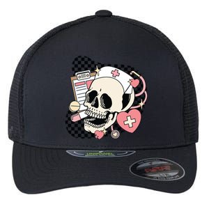 Funny Nurse Skeleton Cute Gift Flexfit Unipanel Trucker Cap