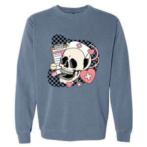 Funny Nurse Skeleton Cute Gift Garment-Dyed Sweatshirt