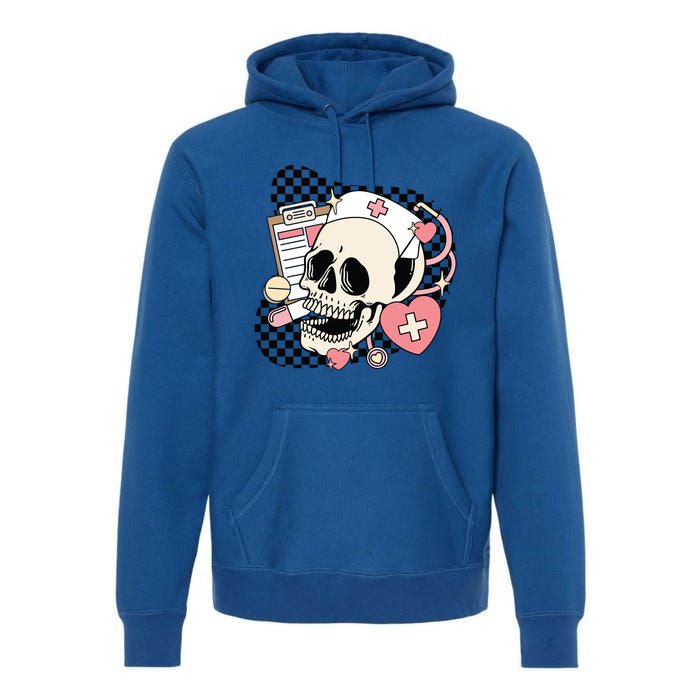 Funny Nurse Skeleton Cute Gift Premium Hoodie