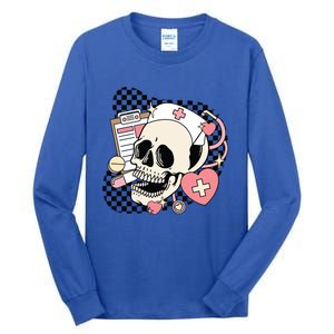 Funny Nurse Skeleton Cute Gift Tall Long Sleeve T-Shirt