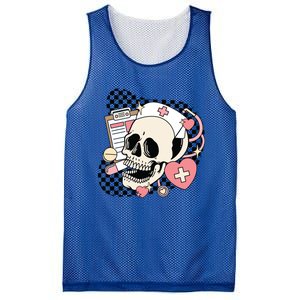 Funny Nurse Skeleton Cute Gift Mesh Reversible Basketball Jersey Tank