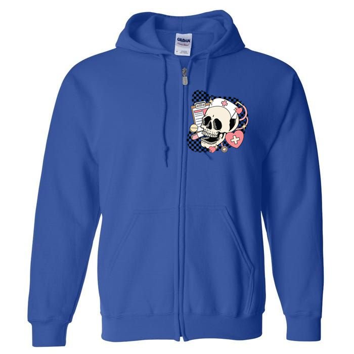 Funny Nurse Skeleton Cute Gift Full Zip Hoodie