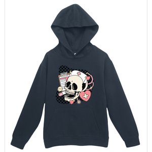 Funny Nurse Skeleton Cute Gift Urban Pullover Hoodie