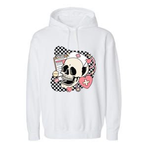 Funny Nurse Skeleton Cute Gift Garment-Dyed Fleece Hoodie