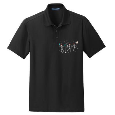 Funny Nurse Skeleton Christmas healthcare Crew Santa Dry Zone Grid Polo