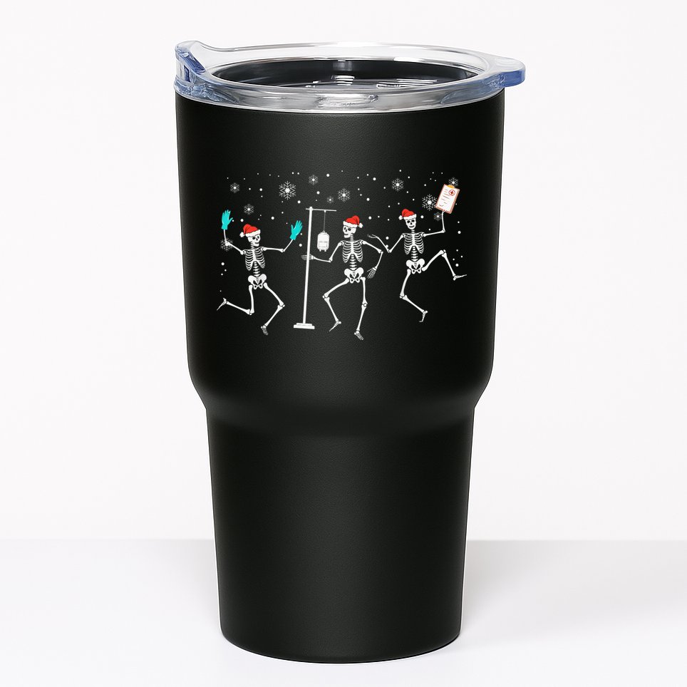 Funny Nurse Skeleton Christmas healthcare Crew Santa Tumbler