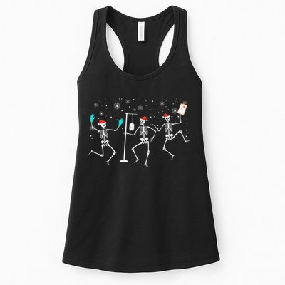 Funny Nurse Skeleton Christmas healthcare Crew Santa Womens Tank Top